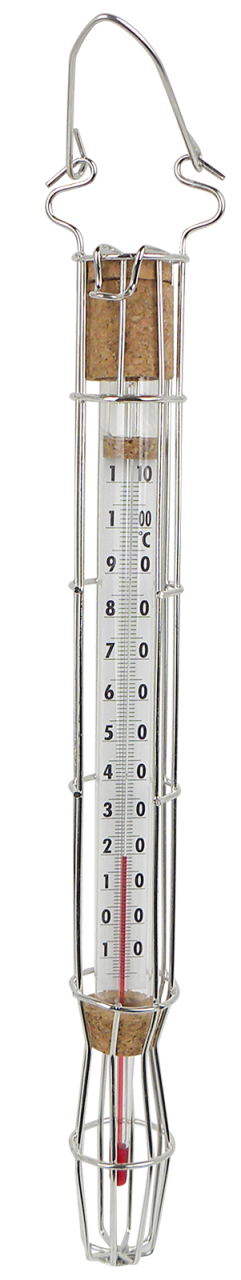 Thermometer im Drahtkäfig