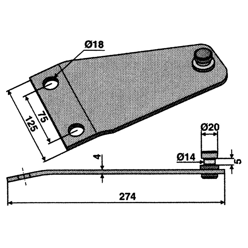 Fixation de couteau rotatif convient à Pöttinger, PZ-Zweegers