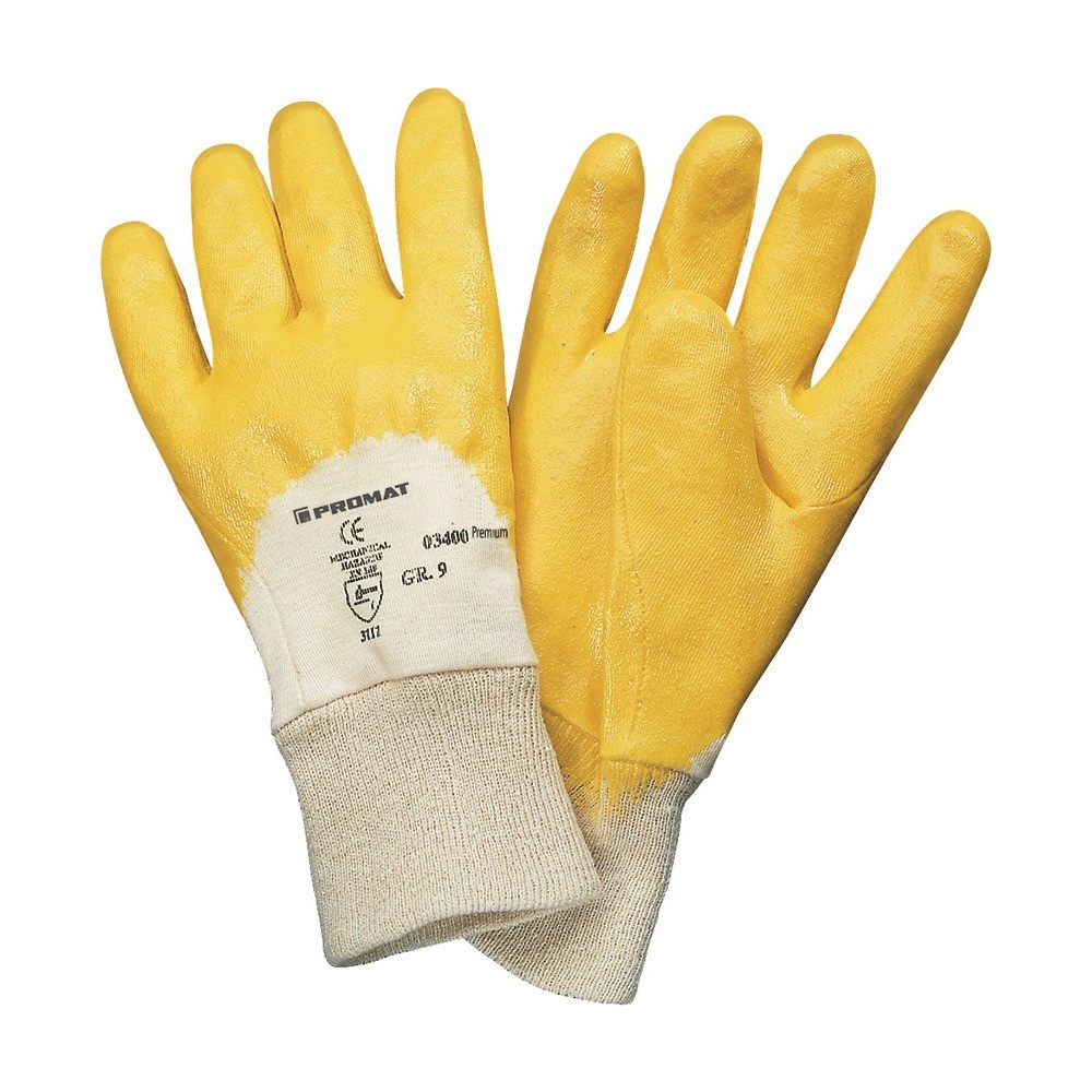 Handschuhe Ems Größe 10 gelb besonders hochwertige Nitrilbeschichtung EN 388 Kategorie II