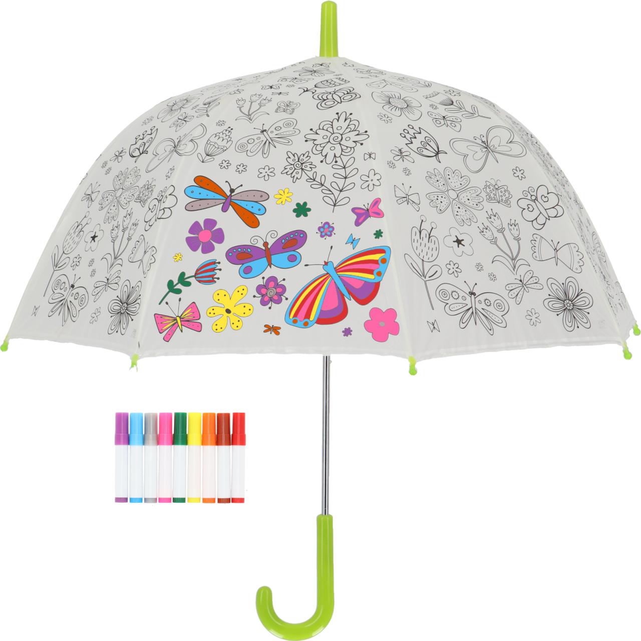 Regenschirm Kinder Schmetterlinge zum Selbstbemalen